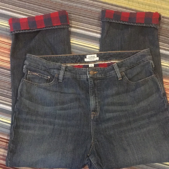 L.L.Bean Flannel Lined Classic Fit Jeans size 16P - Picture 5 of 11